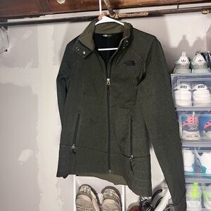 The North Face Olive Green Softshell Windwall Jacket